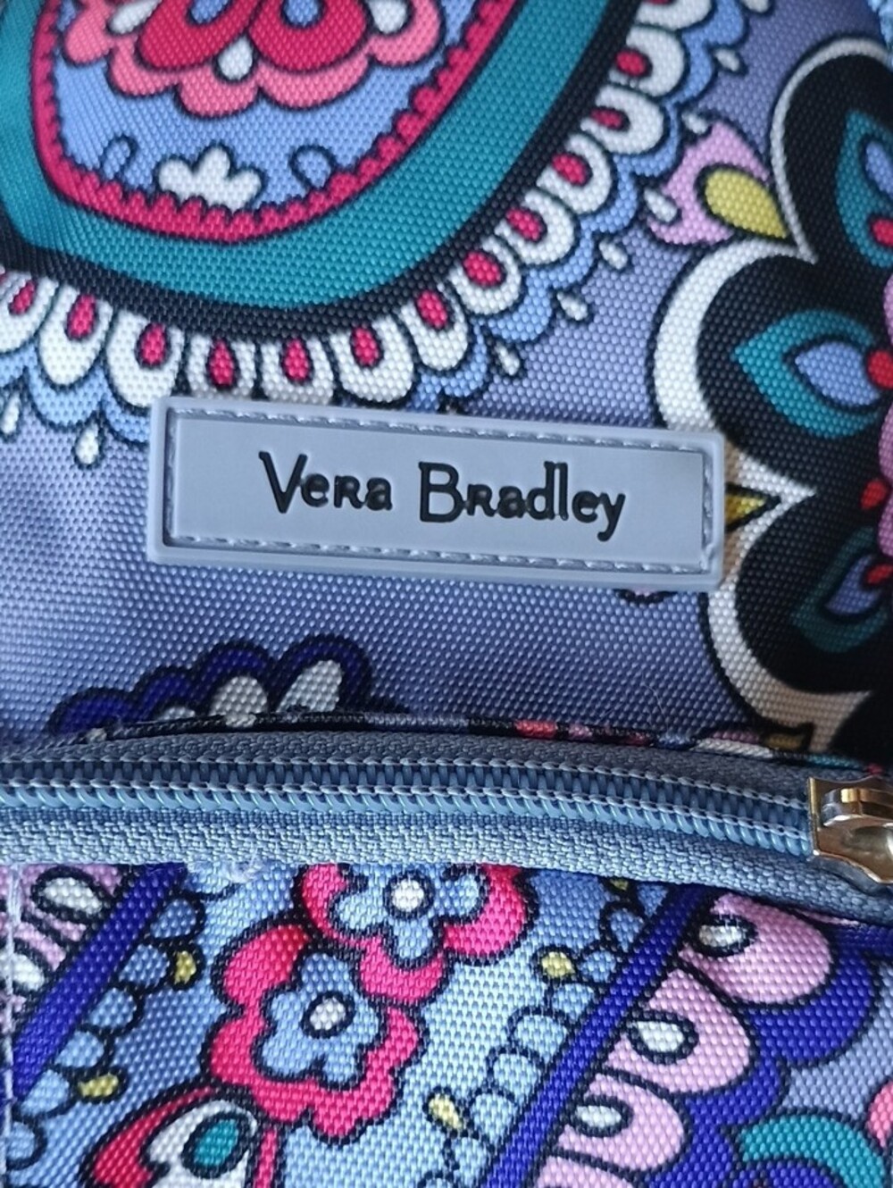Vera Bradley Purple Teal Paisley Crossbody Sling Bag - Picture 2 of 11